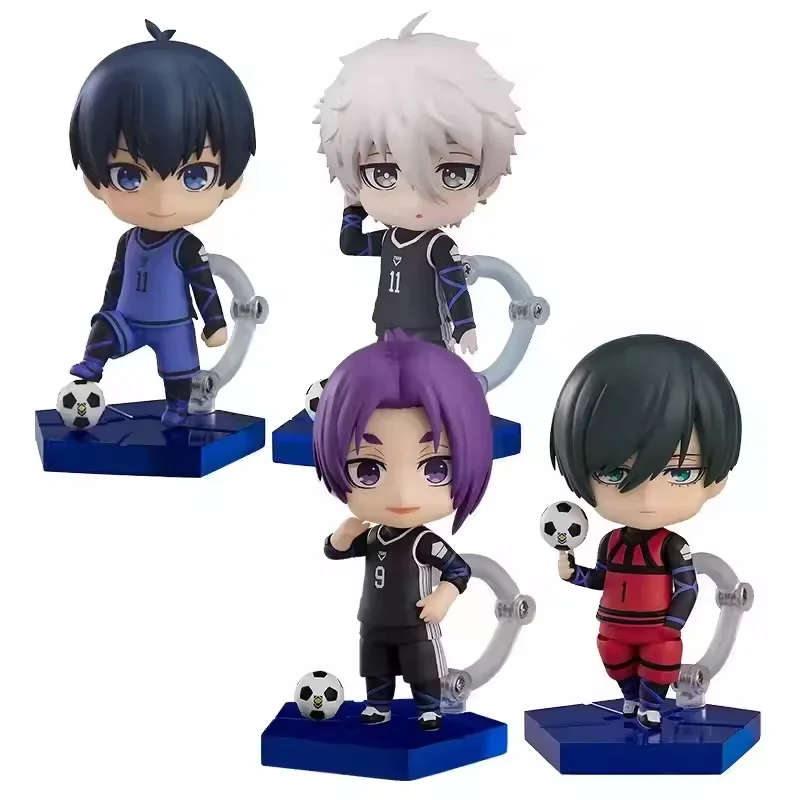 Anime BLUE LOCK Action Figures Rin Itoshi Mikage Reo Isagi Yoichi Nagi Q Version Movable Model PVC Ornament Collection Toys Gift