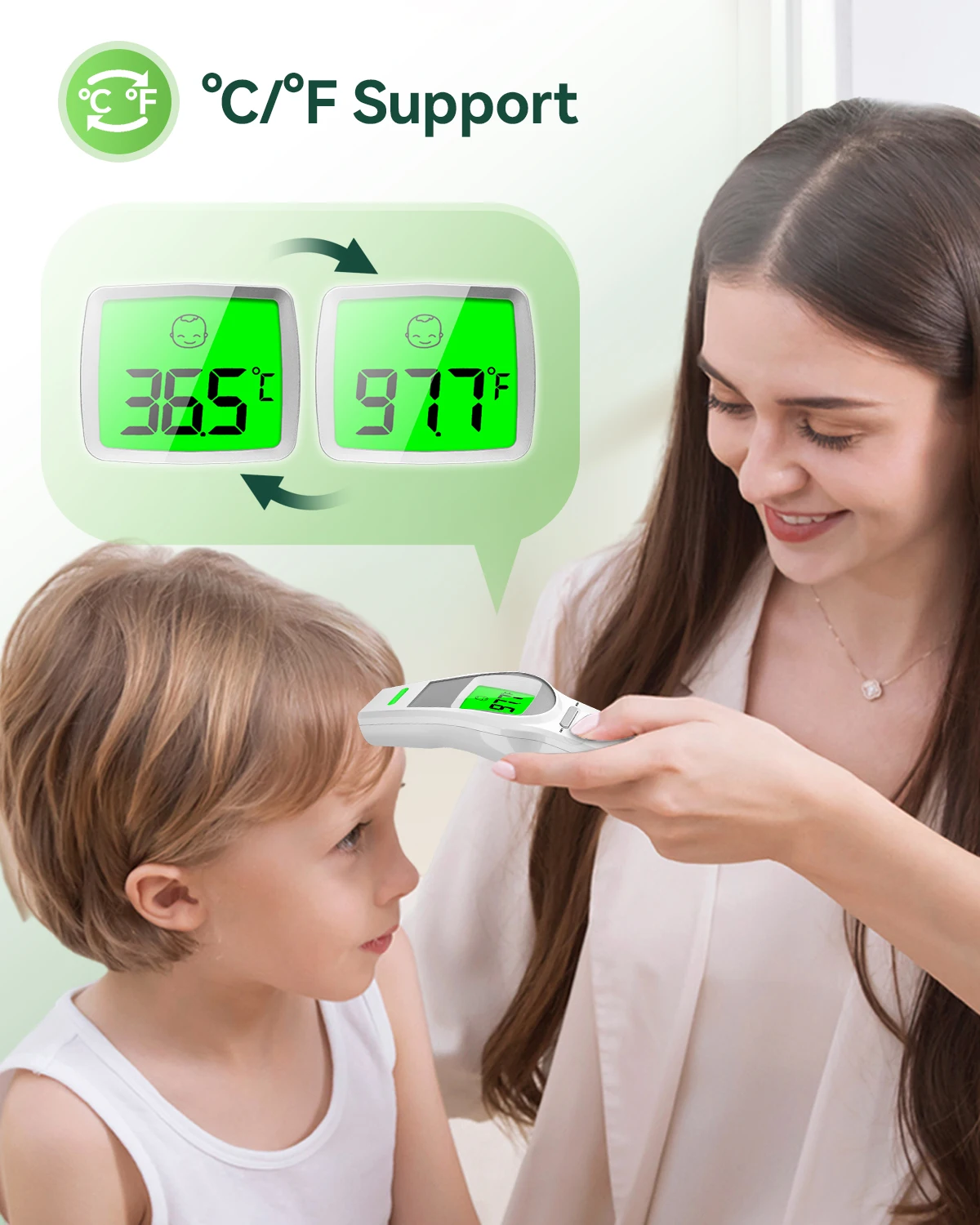 HealthTree Forehead Thermometer Digital Non Contact Medical Infrared Thermometer Fever Meter Clinical Accuracy for Baby Adult