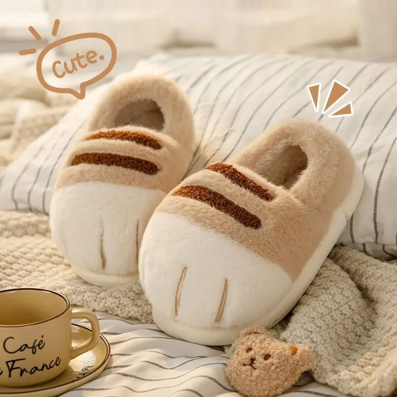 Kawaii Regenbogen Kitty Slipper Frau Flauschige Indoor Rutschen Schuhe Hause Kätzchen Teppich Hausschuhe für Frauen Winter Warme Zimmer Flip-Flops – Detail 19