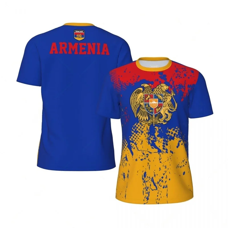 Armenia Football T Shirt For Men 3D Printed Oversized T-shirt Fashion Short Sleeve Round Neck Tees Summer Sports Soccer T Shirts
