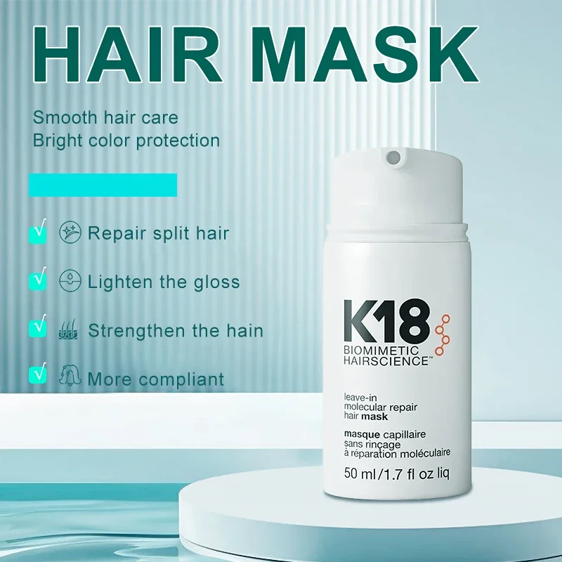 Tratamiento para el cabello K18, reparación Molecular sin enjuague Original, máscara para el cabello, restauración de daños, tratamiento del cuero cabelludo de queratina suave y profundo, cuidado del cabello