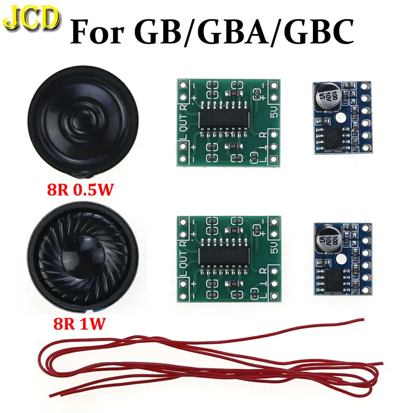 JCD 23mm 8R 0.5W 1W Speaker Super Mini Digital Amplifier Board Volume UP Module For Gameboy Color Advance GB GBC GBA