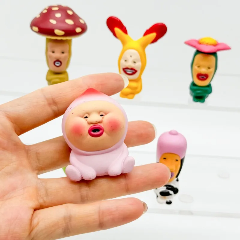 일본 QUALIA Kobito Gashapon 캡슐 장난감 농장 엘프 암소 Chomper 인형 액션 피겨 모델 장난감 장식품 수집