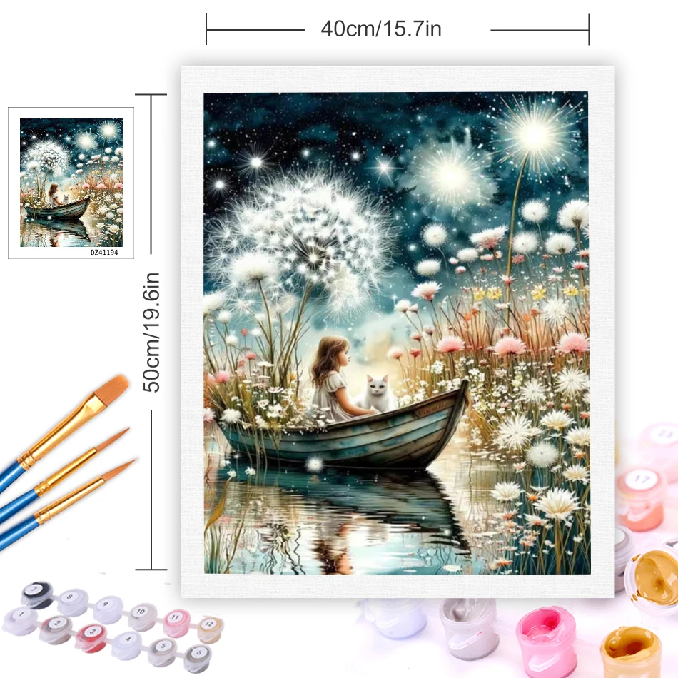 

GATYZTORY DIY Frame Painting By Numbers Kits Starry Night Drawing On Canvas HandPainted Art Coloring By Number Landscape Gift