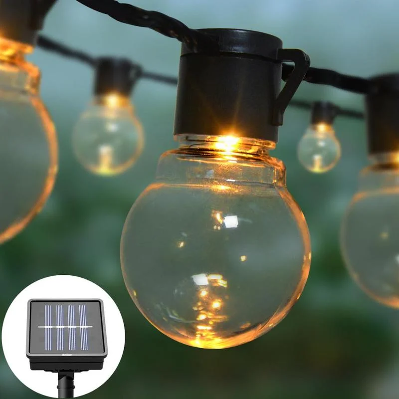 Solar Globe Bulb String Lights Outdoor Connectable Valentine Christmas Holiday EU US Plug  Garland Fairy  Lights Cafe Decoration