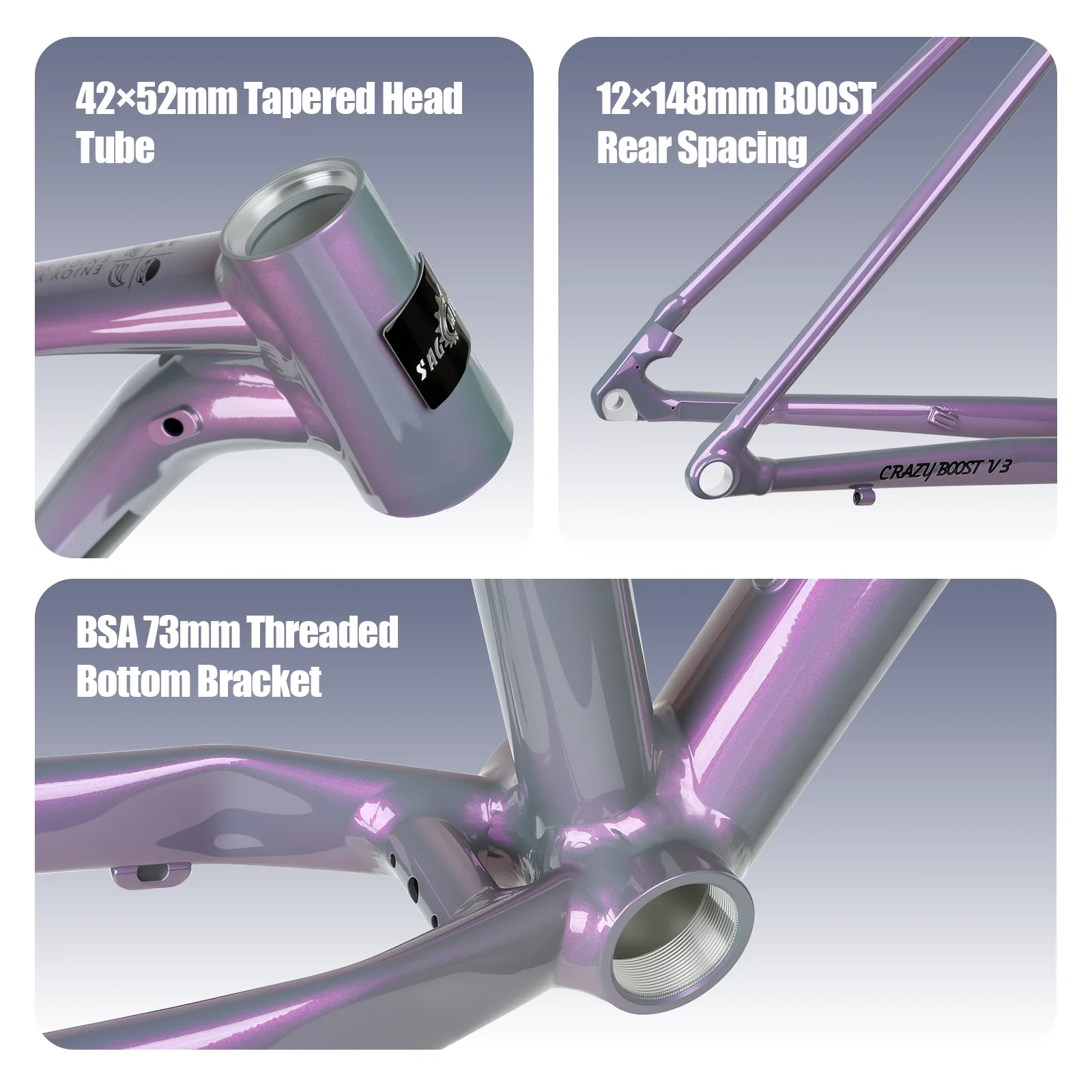 SAGMIT MTB Bike Frame 29 BOOST 148x12mm Aluminum Alloy Thru Axle Mountain Bike Hardtail Disc Brake for XC