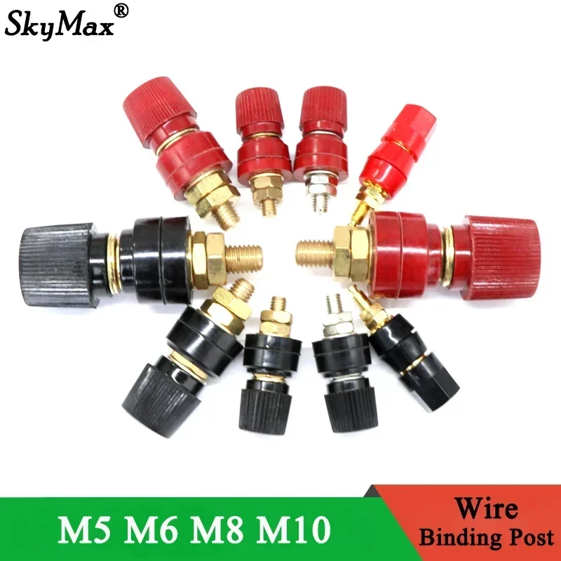 Wire Binding Post Thread Screw M5 M6 M8 M10 Lithium Battery Weld Inverter Clamps Power Supply Connect Terminal Splice Black Red