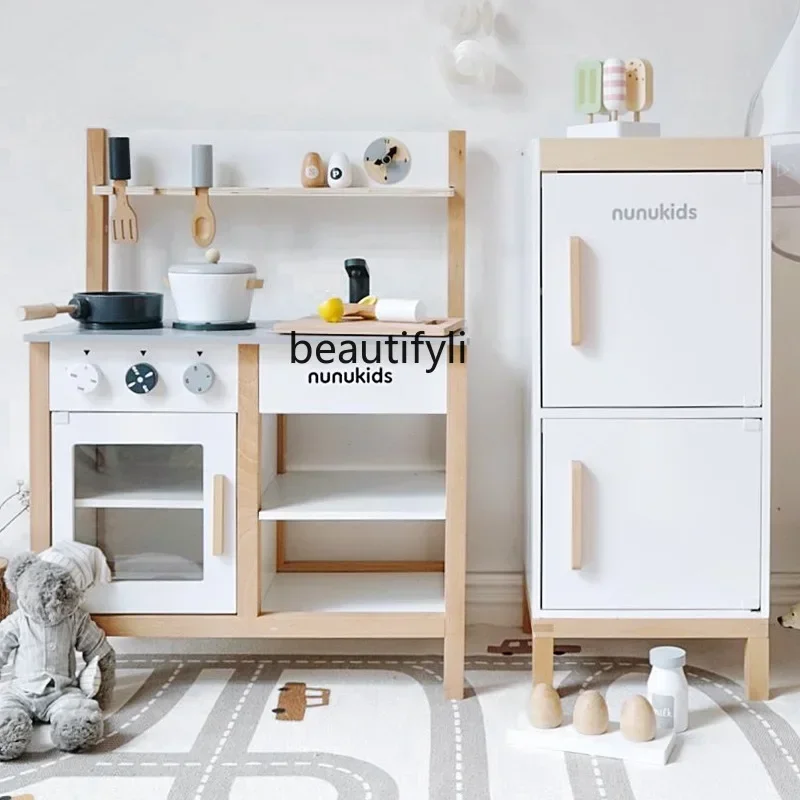Simulatie koken keuken koelkast set pop houten houten kleuterkachel speelgoed