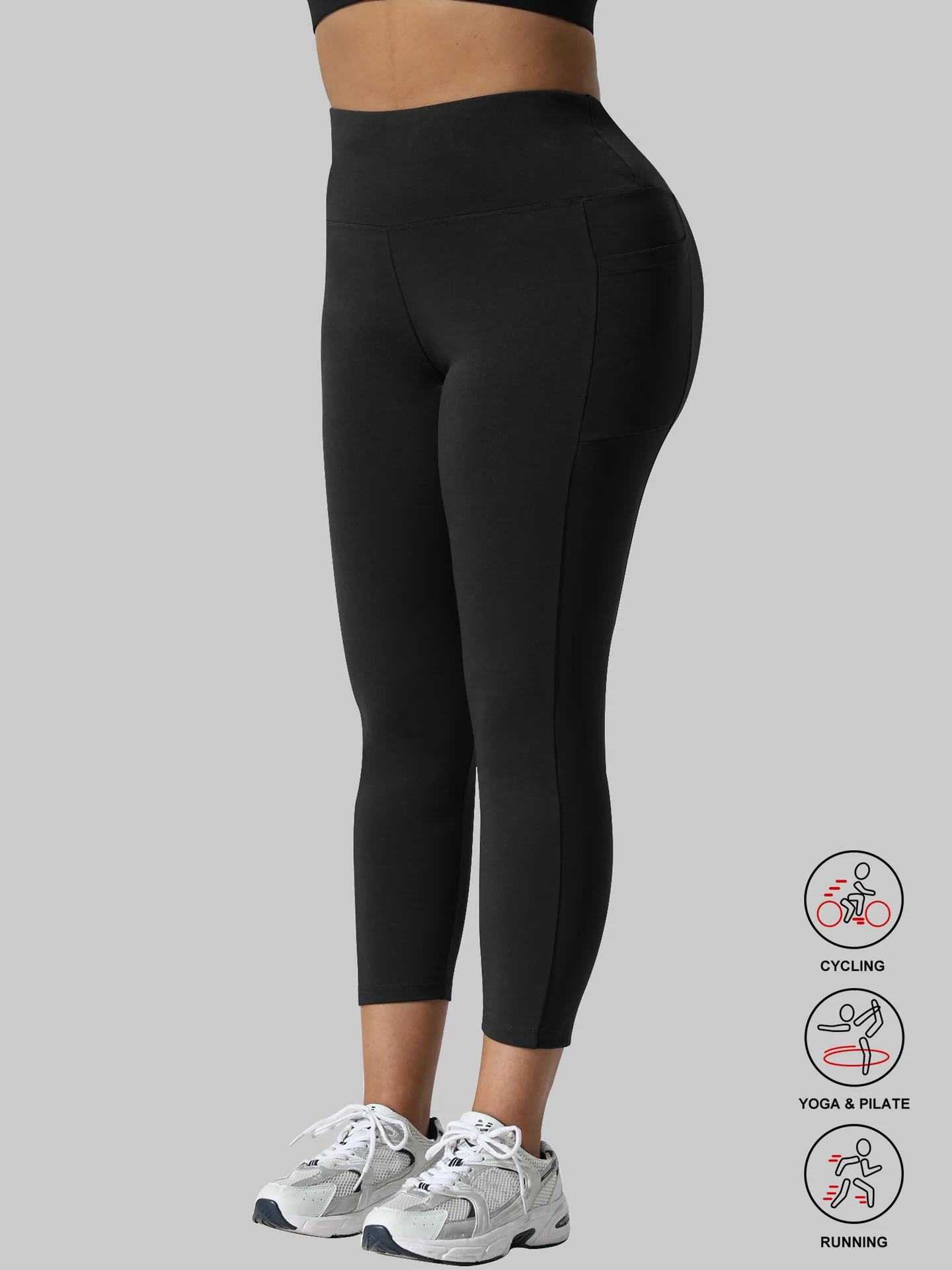 المرأة حجم كبير طماق مبطنة بالصوف عالية الخصر الخريف الشتاء الدافئة ضيق صالح ملابس خارجية مع جيوب #5