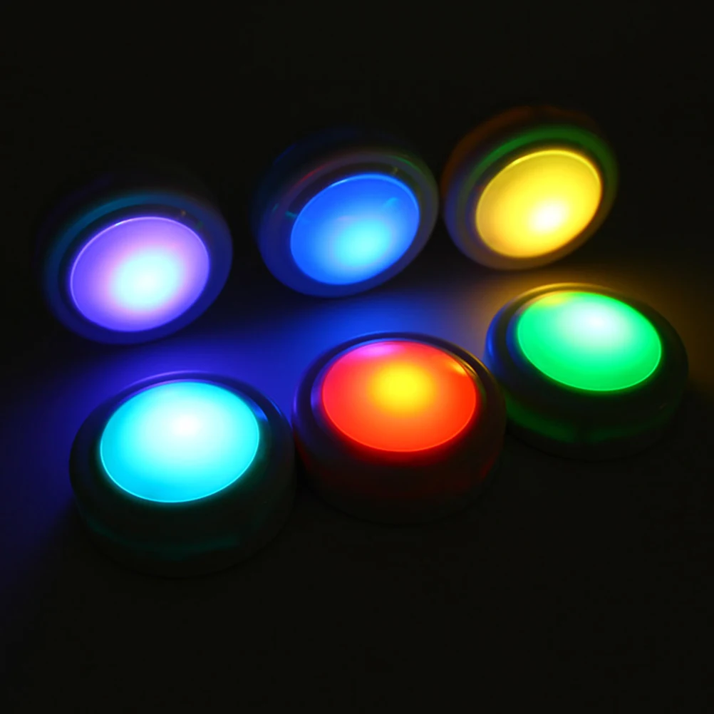 

4pcs Remote Control Night Light Kitchen Cabinet RGB LED Operated Touch Puck Lights Without Wiring Small Size Warm