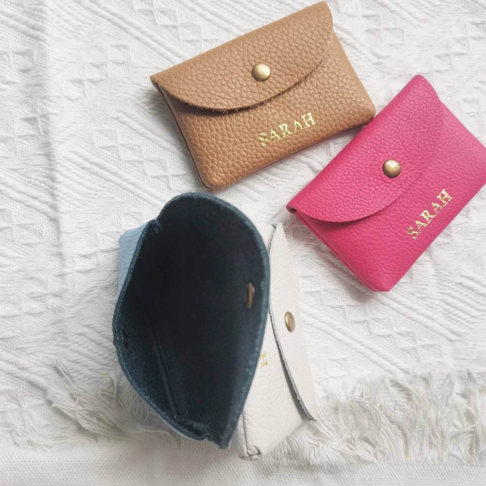 Echtes Leder Benutzerdefinierte Name Mini Geldbörse Frau Männer Kopfhörer Lippenstift Schlüssel Lagerung Kosmetik Tasche Luxus Mode Tragbare Brieftasche – Detail 7