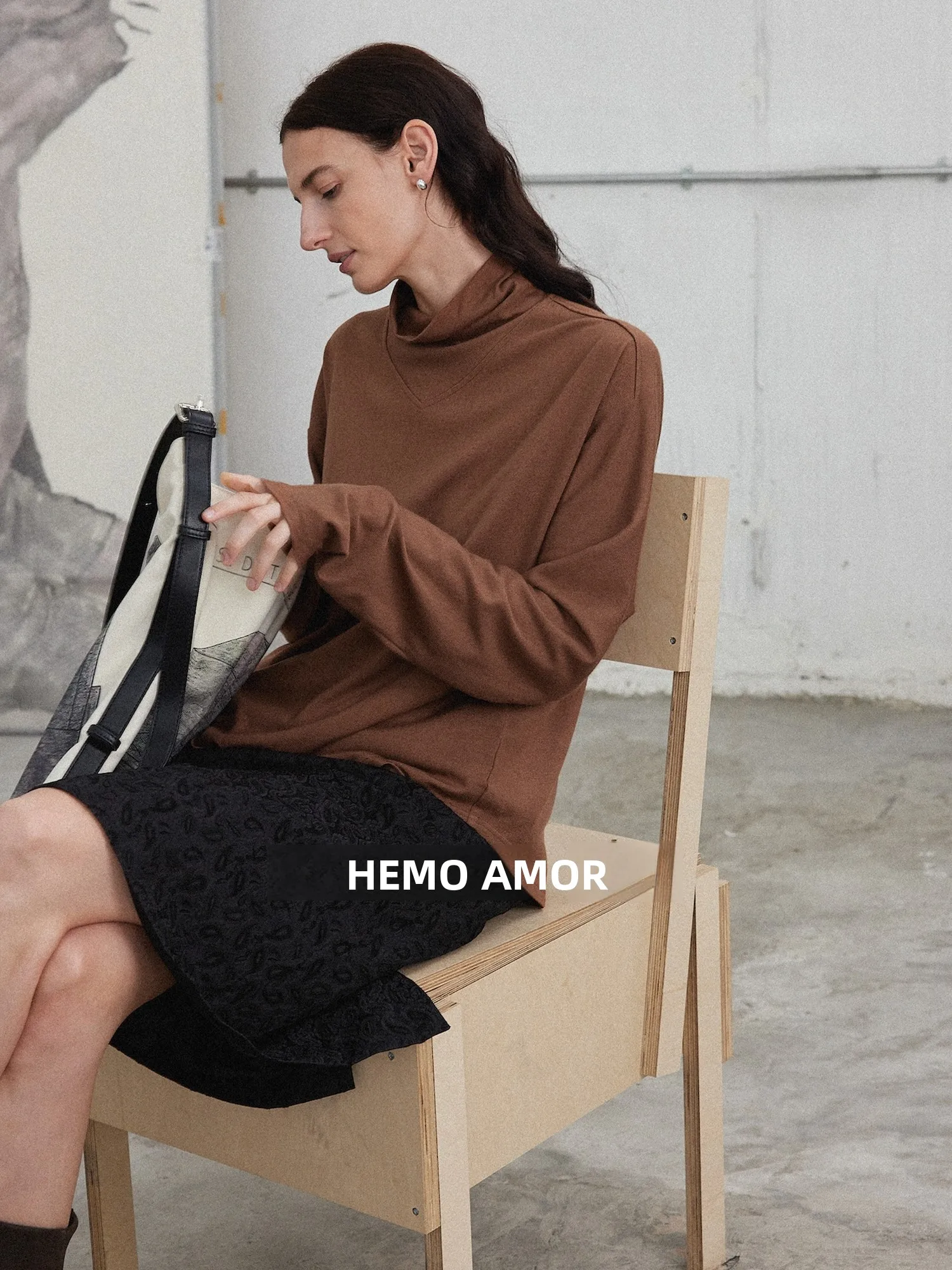 

AMOR Camere Шерстяной вязаный свитер с высоким воротом свободного кроя, женский, модный, осенне-зимний, новинка