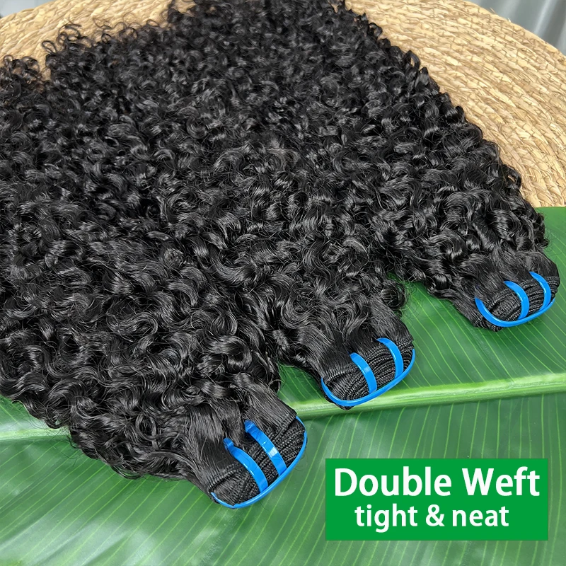 18A البورمية مجعد حزم 100% نسج على شكل شعر إنسان Tissage الخام عذراء وصلات شعر غير معالجة لحمة مزدوجة يمكن التبييض # 613 لون