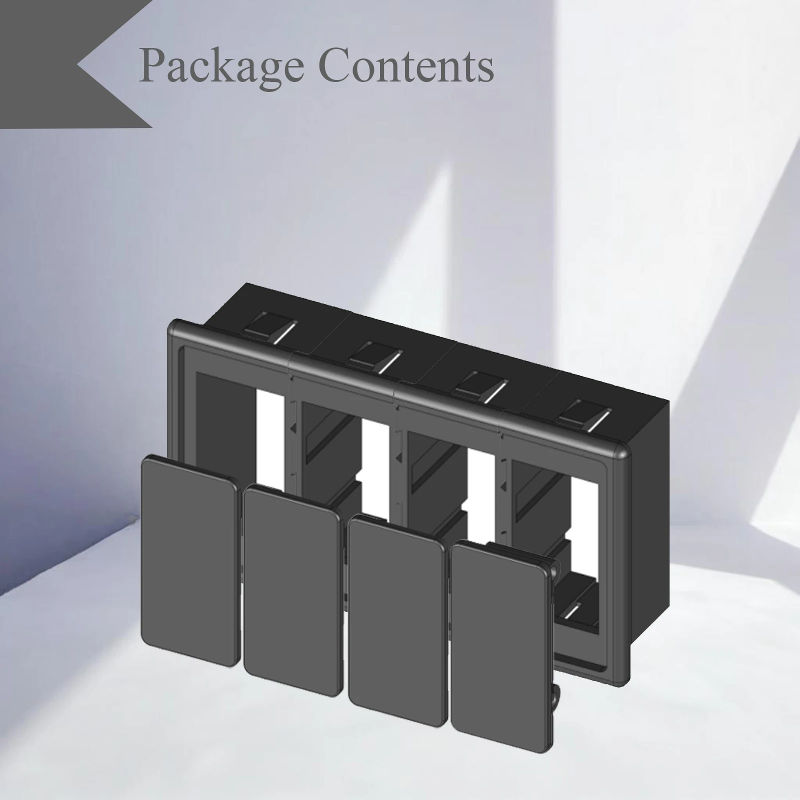 CXT-ABS Rocker Switch Dash Panel with Reserved Switch Housing for Carling ARB 1/2/3/4/5/6/7/8 Standby Switches