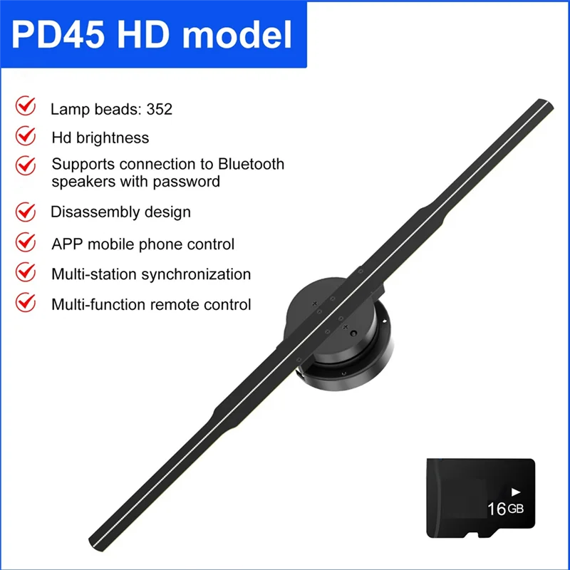 AD23-WIFI 3D Holographic Projector 352LED Holographic Player Fan For Image Video Store Bar Party Advertising Display