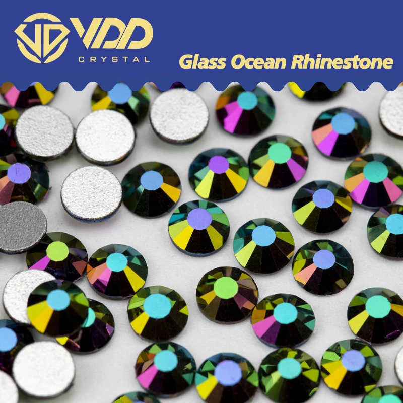 VDD 163 Magic Green SS4-SS30 Glass Rhinestones Crystal FlatBack Non-Hotfix Strass Stones Nail Art Accessories DIY Decoration