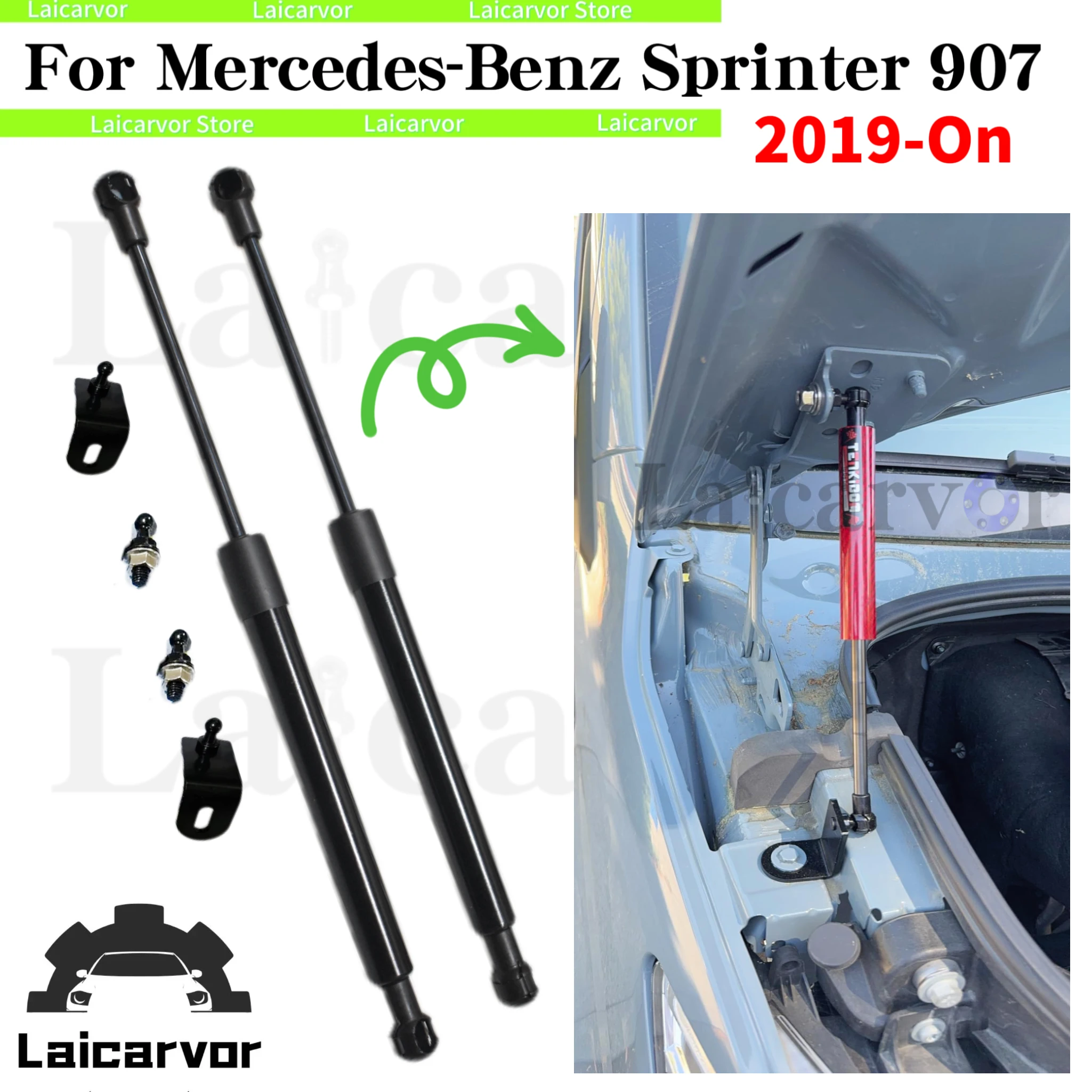 1 Set Gas Struts For 2019-2025 Mercedes-Benz Sprinter 907 910 VS Front Hood Bonnet Lift Support Damper Shock Absorber Prop Rods