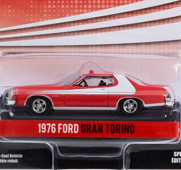 

1:64 Super Speed Twins 2-1976 Классический автомобиль Ford Gran Torino (Crash Edition) Усовершенствованная коллекционная модель автомобиля