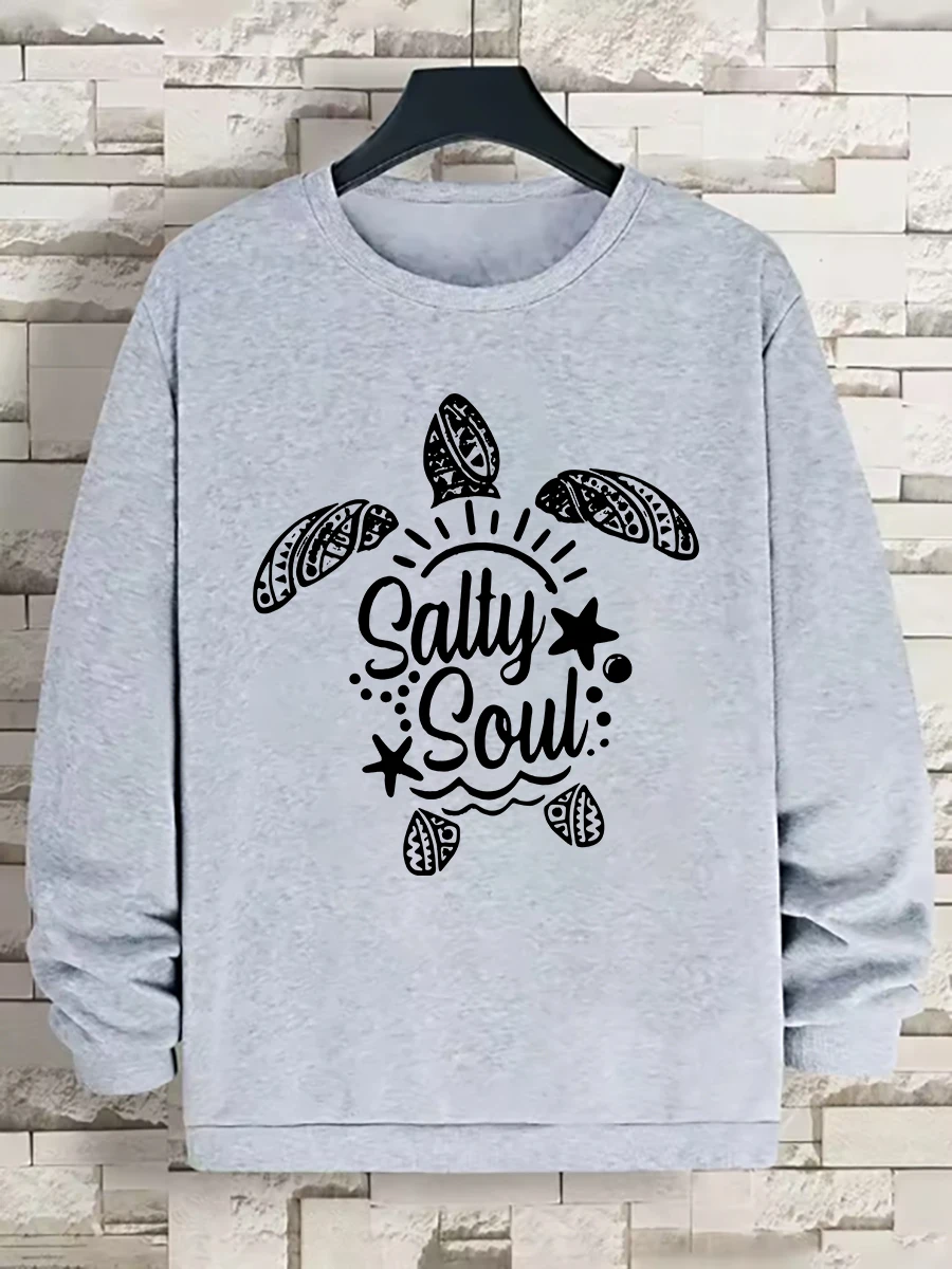 سويت شيرت برقبة دائرية وأكمام طويلة مطبوع كاجوال دافئ أنيق بنمط شخصي ثقيل الوزن (وزن القماش 220–320 جم/م2) #1