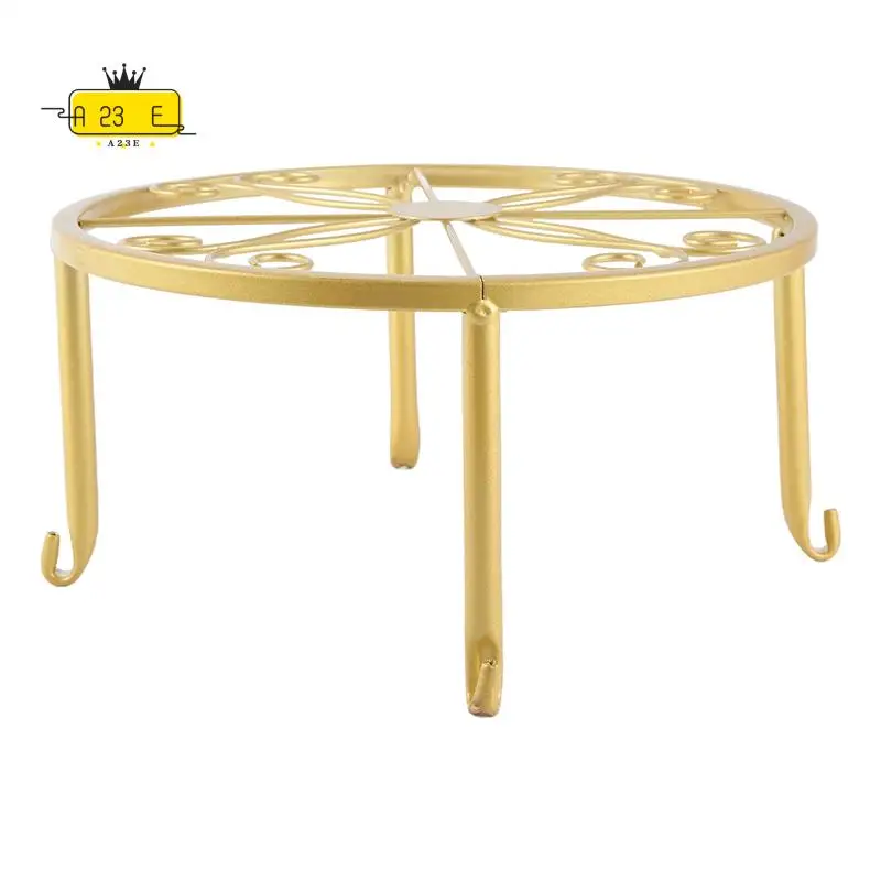 A23E-Floor Iron Pot Plant Stand Flower Shelf Holder Garden Shelves Garden Plant Balcony Round Rack Home Decor