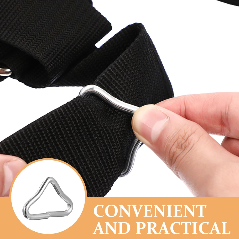 

25pcs Trampoline Iron Triangle Ring Silver Durable Parts Bungee Bed Buckles Replaceable Portable Outdoor Metal Accessories