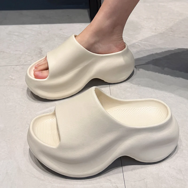 Light Weight EVA Thick Bottom Slippers Women Summer 2026 Comfort Platform Wedge Heel Height Increase Sandals Woman Beach Slides