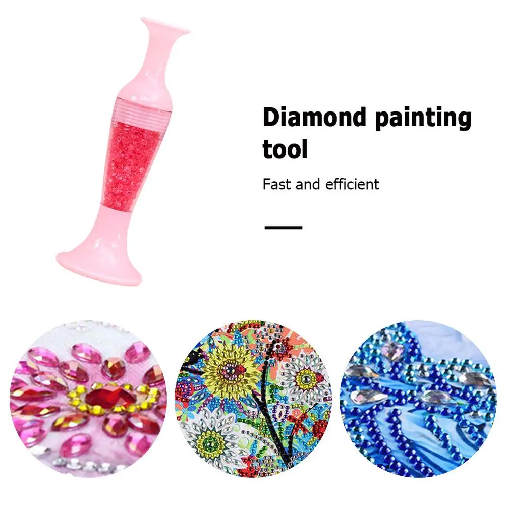 Pluma de perforación con forma de maceta de flores, accesorios de pintura de diamante 5D, bolígrafo de perforación de punto de cristal, 5-1 piezas