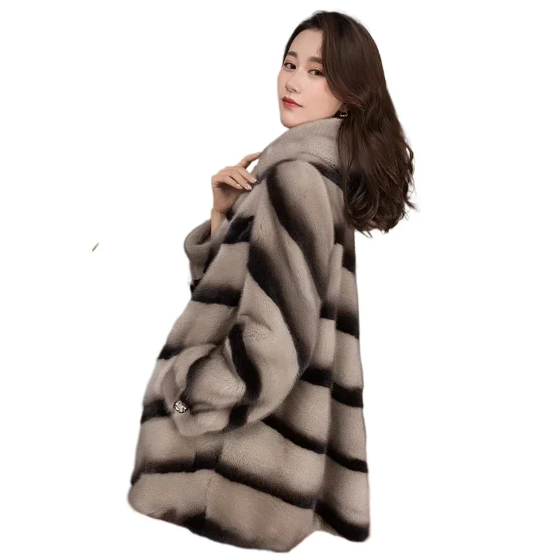 

Fashion High Quality Luxury Natural Mink Fur Coat Korean Hooded Jackets for Women 2024 Warm Female Jacket Mulheres Casacoszjt542