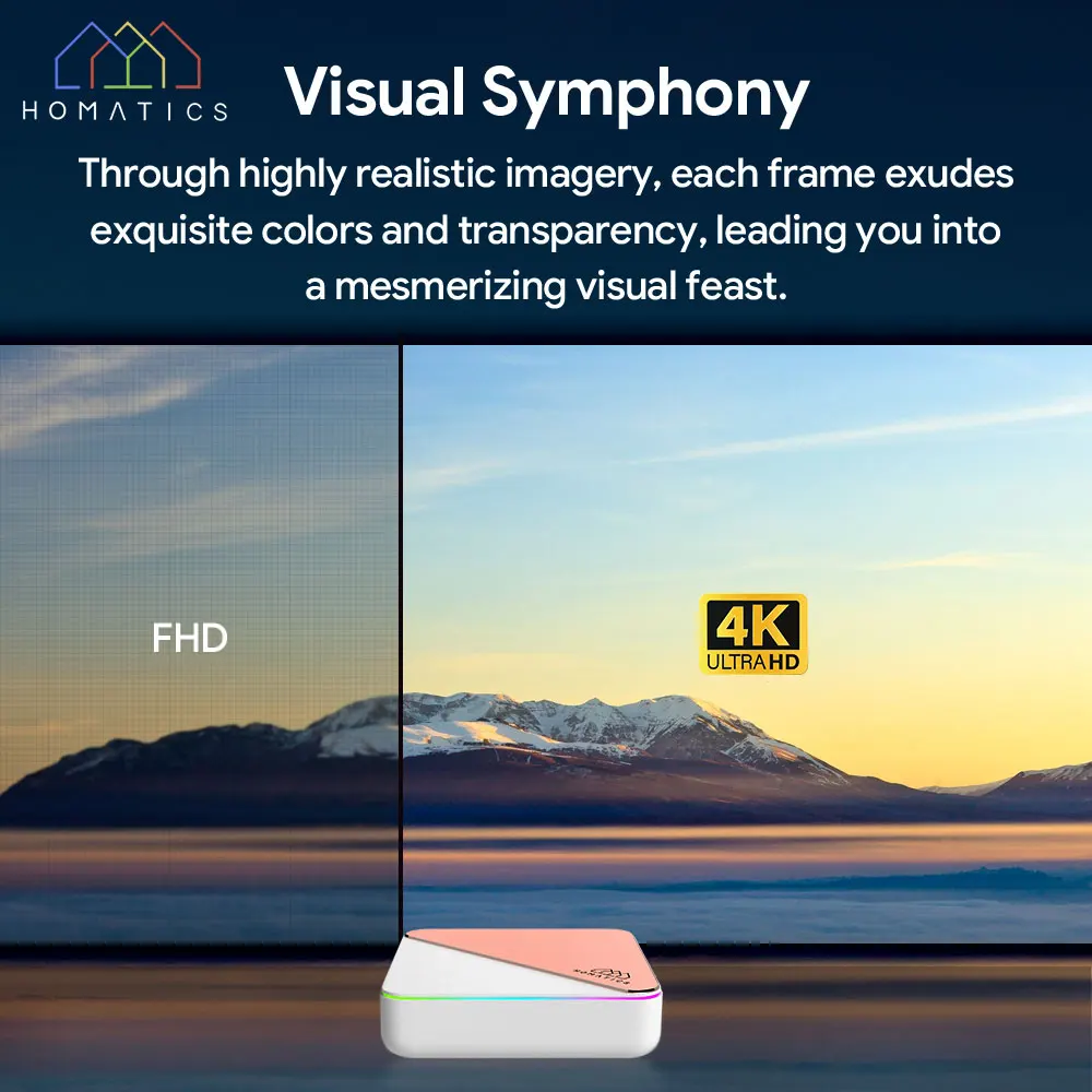 Netflix Google Certified HOMATICS Box R 4K Plus TV Box Amlogic S905X4 AndroidTV 14 ATV DTS Audio Dolby Vision Atmos Wifi6 1000M