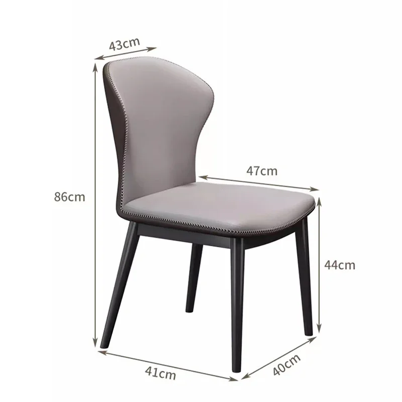 Ergonomic Trendy Dining Chairs Premium Modern Minimalist Grey Chair Comfortable Aesthetic Sillas Para Salón Office Furniture