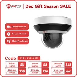 Anpviz 4MP PTZ IP Camera Outdoor Security 4X Zoom Dome POE CCTV Surveillance SD Card Audio H.265 PTZ-N2404I-DE3 Motion Detection