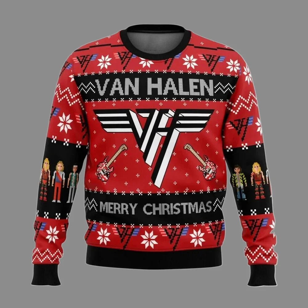 فان هالين عيد الميلاد الكرتون الرسوم المتحركة الرجال والنساء البلوزات 2026 موضة جديدة زوجين هوديس وبلوزات حفلة الشارع