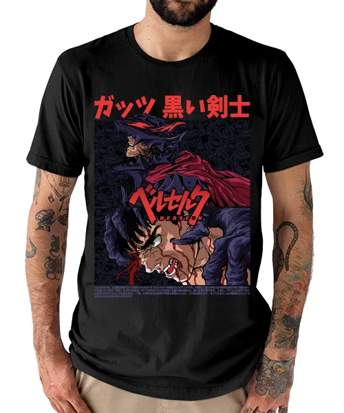 Anime T Shirt Japanese unisex Berserk Armour Transformación Guts