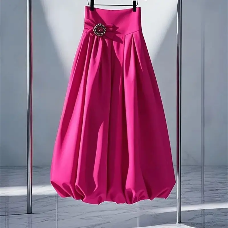 

Новые роскошные длинные юбки с бантом и бисером для женщин с высокой талией, тонкие трапециевидные складные клубные вечерние юбки 877P, элегантное женское бальное платье, летнее