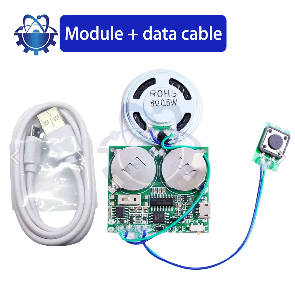 Módulo de sonido grabable con Control de botón, Chip de sonido de 8M, MP3, WAV, reproductor de voz de música, placa programable con altavoz para