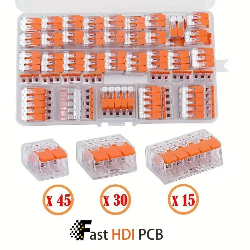 ขั้วต่อไฟฟ้าแบบเชื่อมต่อเร็ว ขั้วต่อแบบก้านโยกใส 2 3 5 พอร์ต 32A 250V สำหรับสายไฟตันและสายไฟหุ้มฉนวนขนาด 0.5-4 มม.²