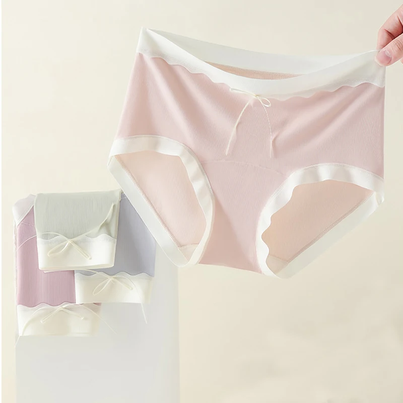 3 قطعة سراويل النساء رقيقة سلس فتاة الحرير الجليد منتصف الخصر الملابس الداخلية اليوغا الرياضة موجز تنفس الراحة الورك رفع اللباس الداخلي السروال