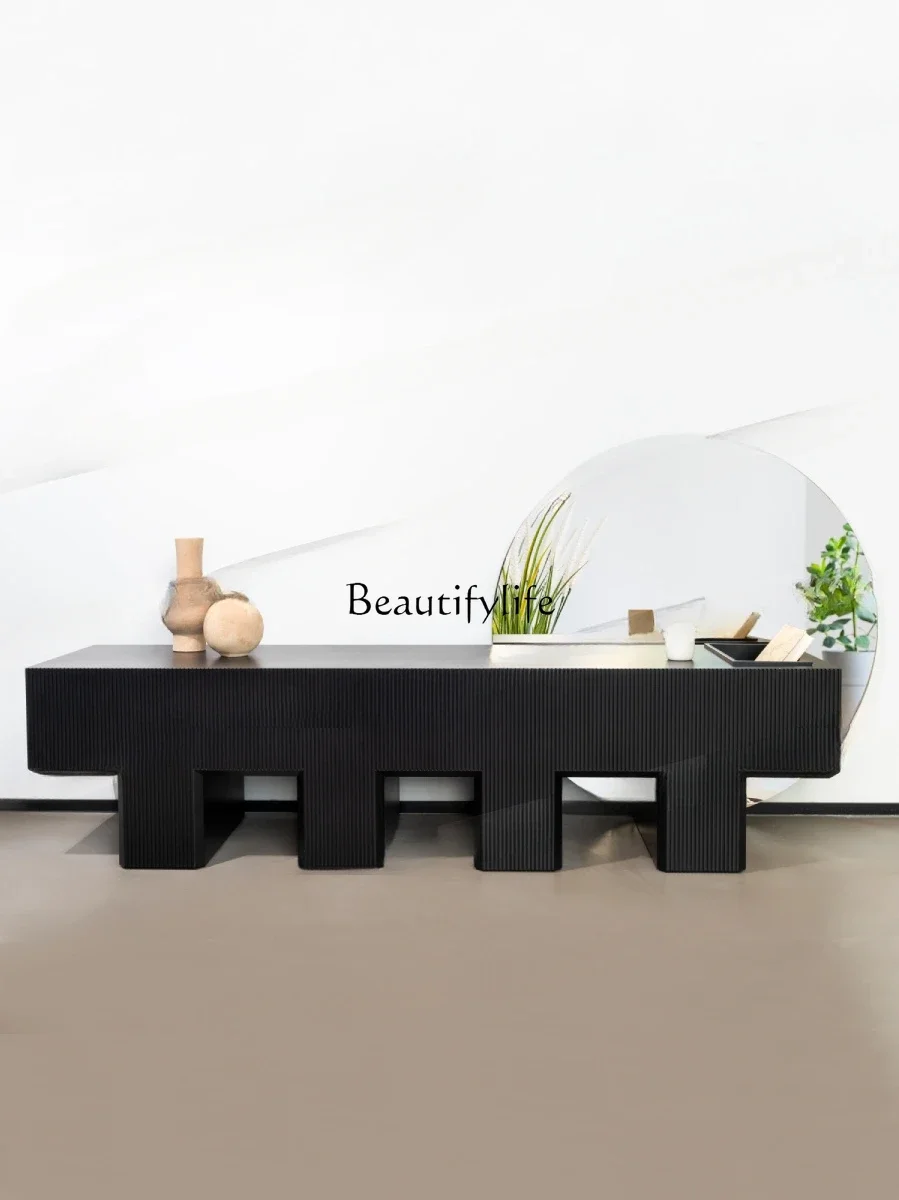 

Modern Simple and Light Luxury High-Grade Creative Floor TV Cabinet Storage Locker Integrated