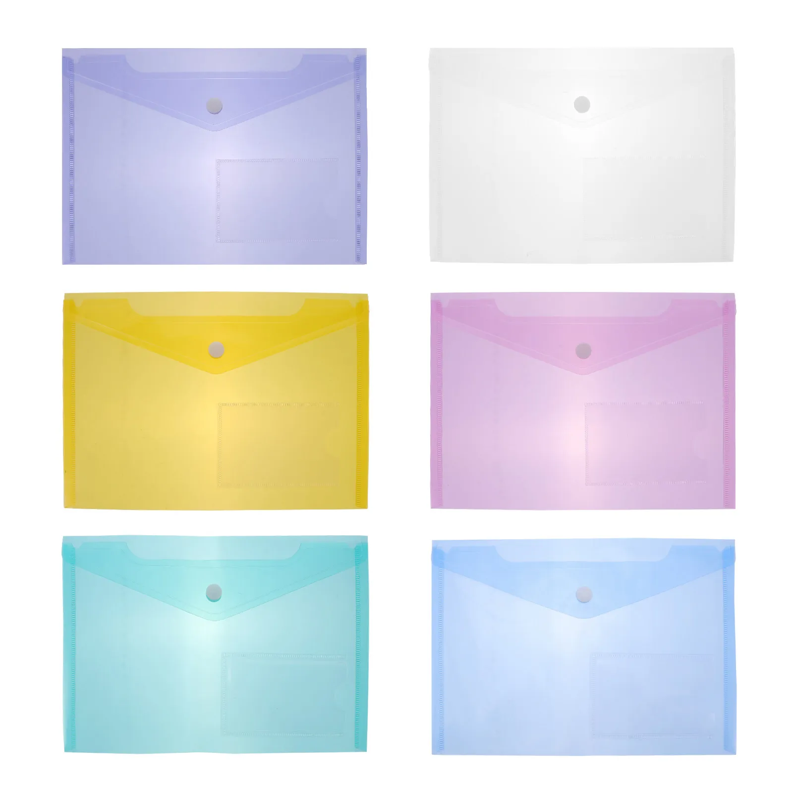 

30Pcs A5 Clear PP Plastic Document Bag Snap Button File Folder Transparent Storage Organizer for Office School Stationery