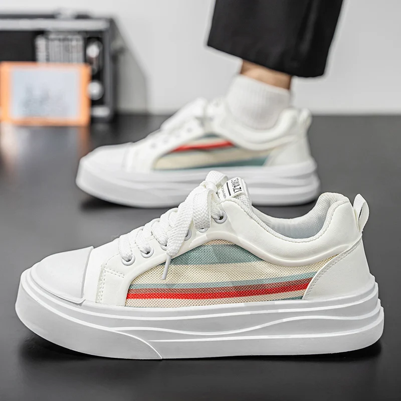 

Trendy Men's Shoes 2026 Summer New Lightweight Breathable Sports Casual Shoes Color Block Slip-On Leisure Board Shoes