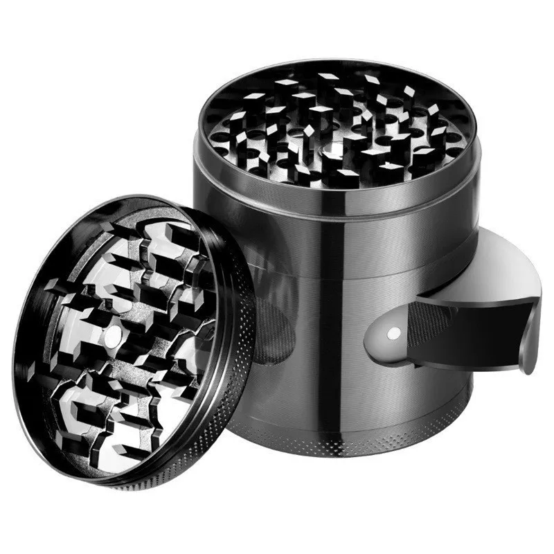 

Creative Tobacco Grinder Zinc Alloy Herb Spice Grinder 4 Layer 60MM Manual Household Tobacco Grinder Smoking Accessories