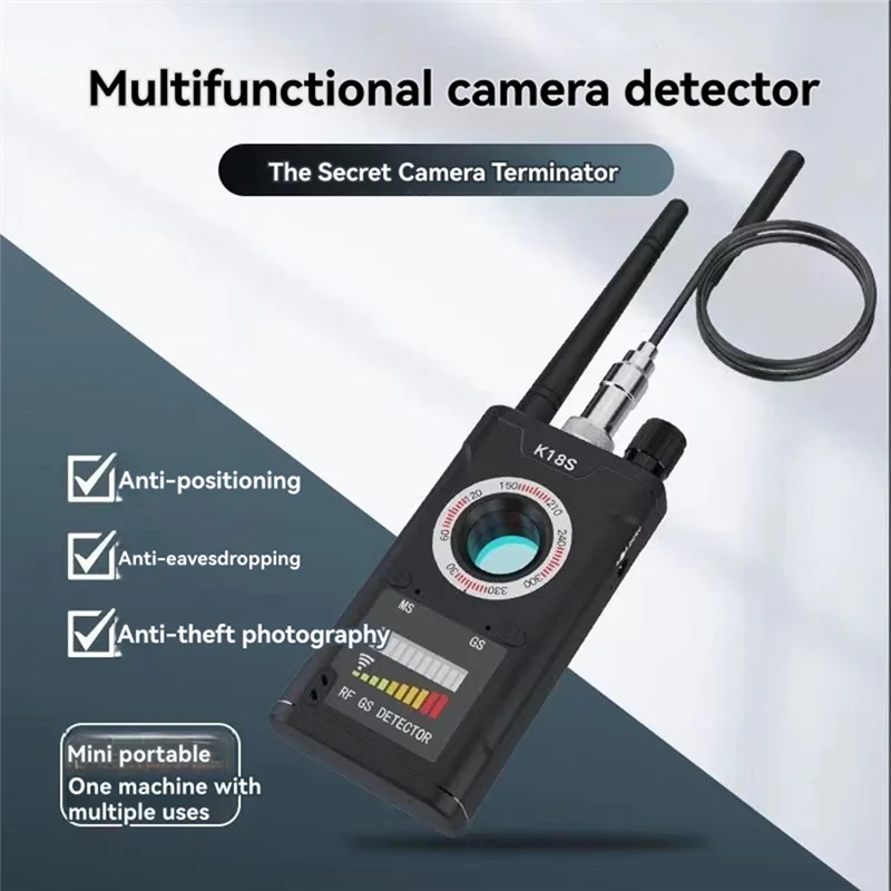AA60-K18S GPS 추적기용 감지기 방지 RF 감지기 스캐너, 청취 장치, 여행용 카메라 파인더, 호텔 생활 EU Plu