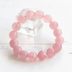 Natural Pink Crystal Stone Fashion Bracelet Attracting Love And Wealth Bracelet Bead Bracelets Ice Crackle Girl Gift Jewelry