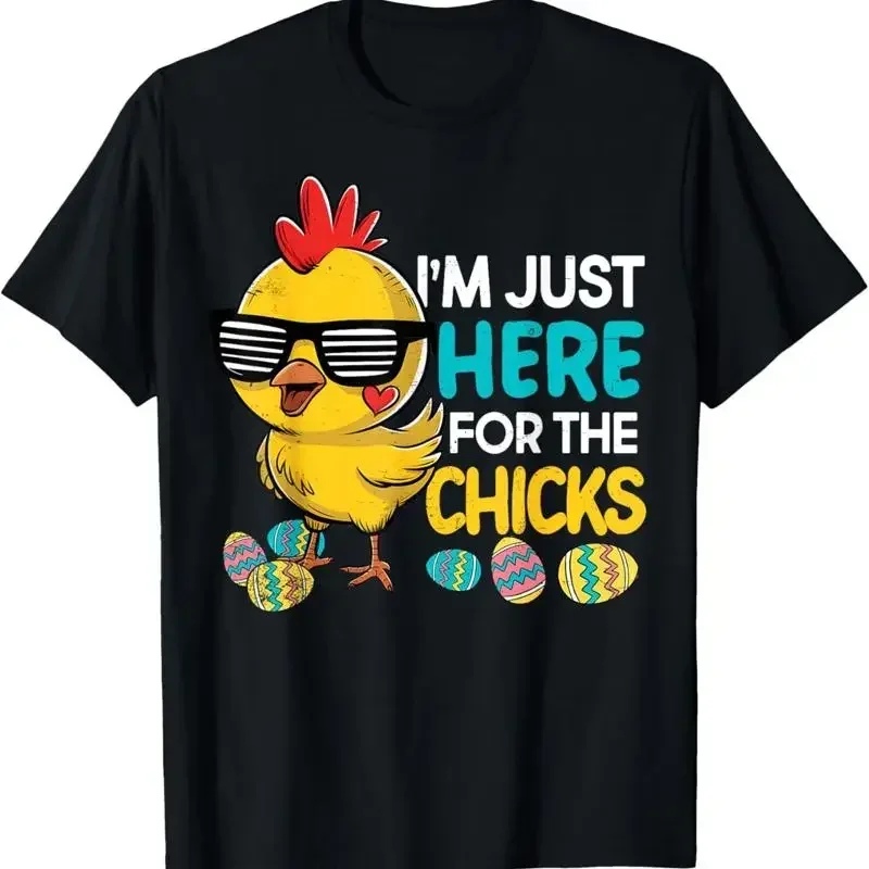 Im Just Here For The Chicks Easter Boys Kids Toddler T Shirt