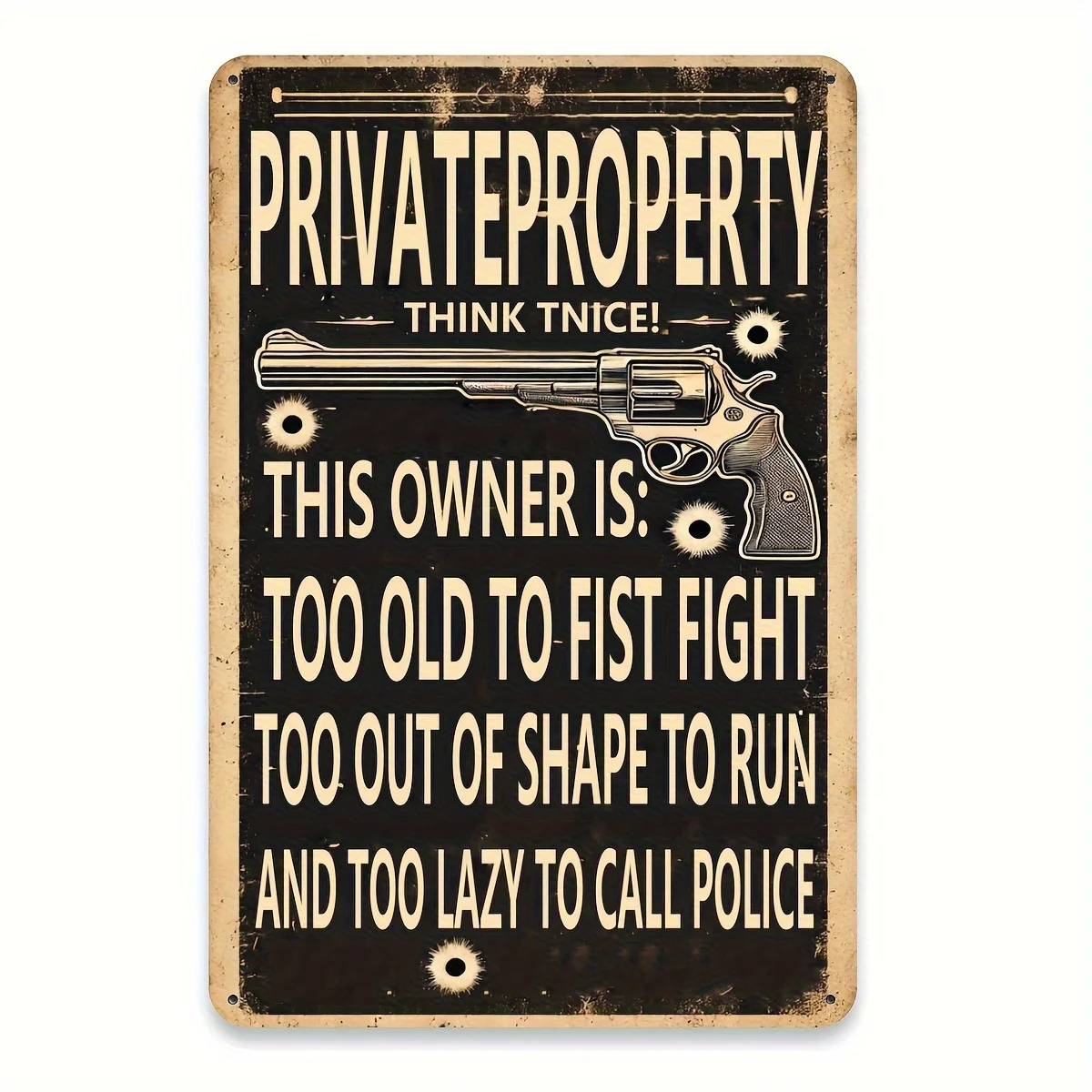 

1PC Vintage Pistol Metal Iron Sign Ideal for Bedrooms Cafes Clubs and Living Room Wall Decor Measures 8 X 12 Inches