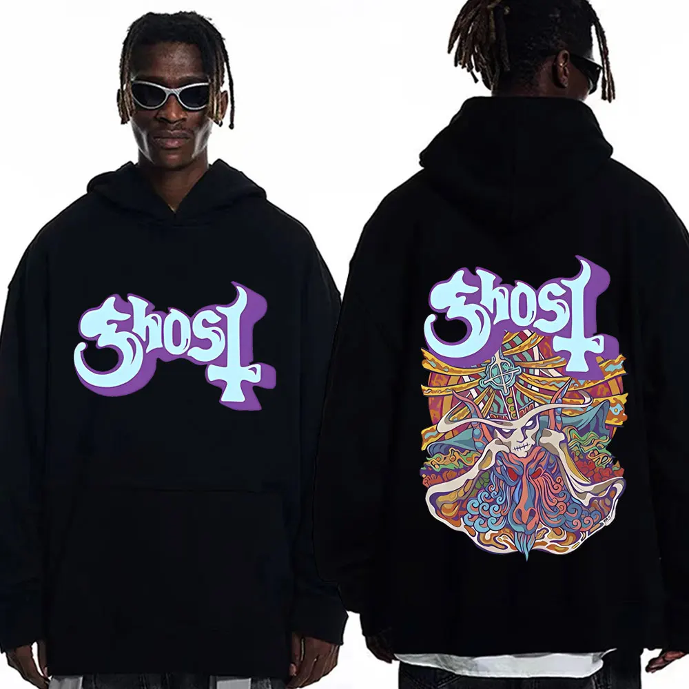 

Ghost Band Graphic Hoodies Men Women Fashion Cartoon Oversized Fleece Pullovers Autumn Winter Street Trend Hooded Sweatshirts