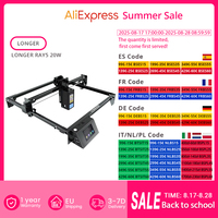 LONGER RAY5 20W Laser Engraver, 0.08*0.1mm Laser Spot, Color Touchscreen, 32-Bit Chipset, APP Connection, 375*375mm Working Area