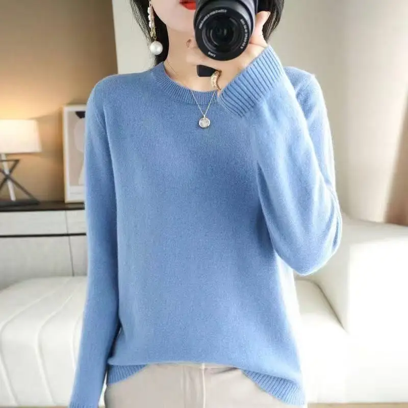 Winter Classic Style Cashmere Pullover Fashion Merino Wool Sweater Round Neck Long Sleeve Knitwear Soft Warm Basic' Clothing Top #3