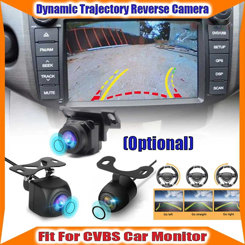 

HD Dynamic Track Reversing Camera, Wide-Angle Night Vision Backup Camera Featuring Smart Steering Guide Lines, Suitable for Cars