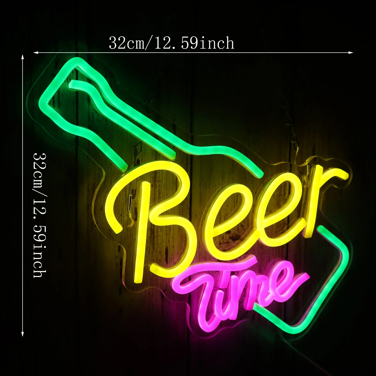 HAPPY HOUR ネオンライト 看板 ビール USB 壁掛け LED HAPPY HOUR